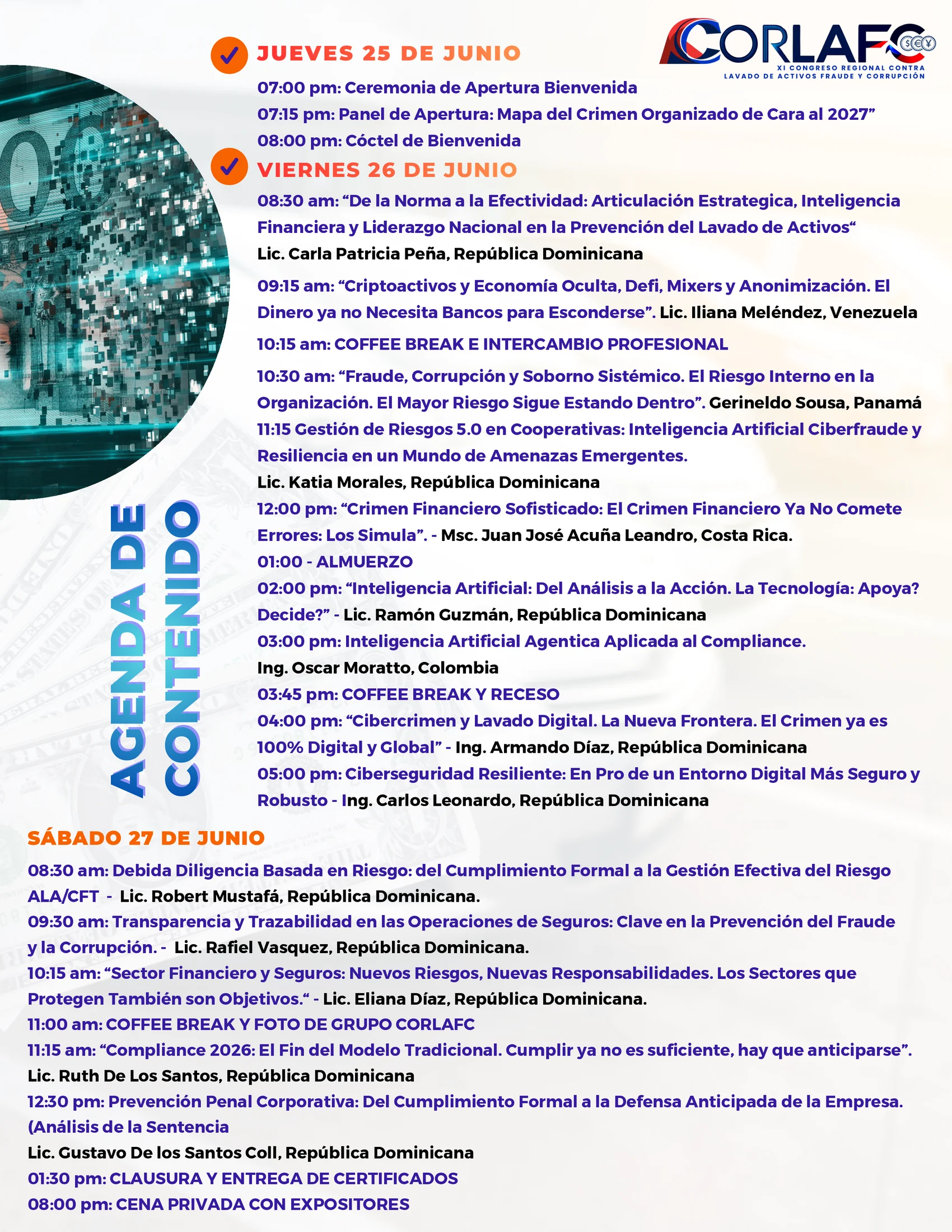 Agenda oficial CORLAFC 2026